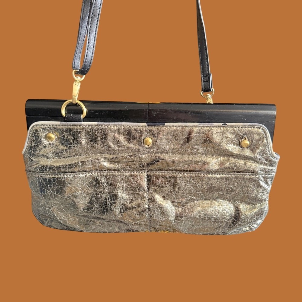 DEESIGNS by Dee Ocleppo Metallic Gold Convertible Clutch Crossbody Bag